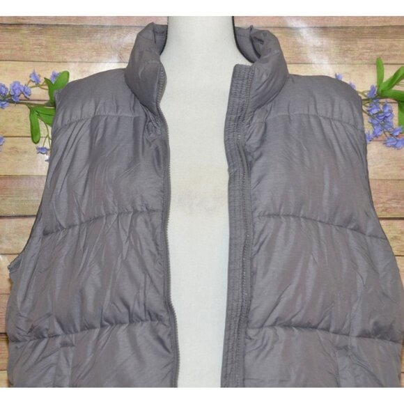 Heat Keep Ladies Gray Sleeveless Quilted Puffer Jacket Size XXL Pocket Insulated - Picture 8 of 11